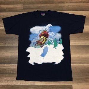 Vintage 2000 Dr. Suess How the Grinch Stole Christmas Promo Blue T-Shirt Large